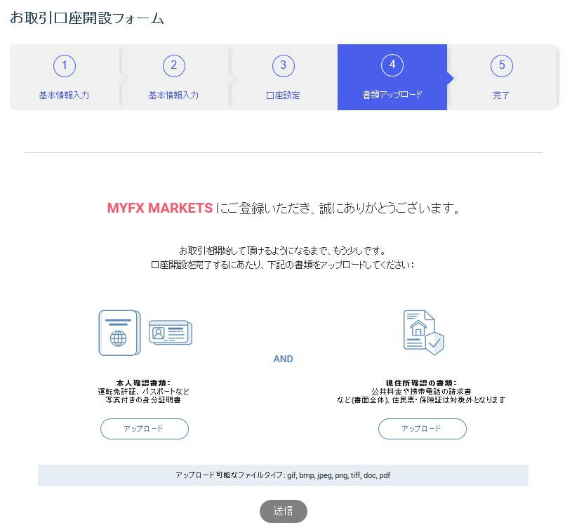 MYFX Marketsの口座開設方法